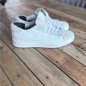 P448 White and Silver Women's Sneakers